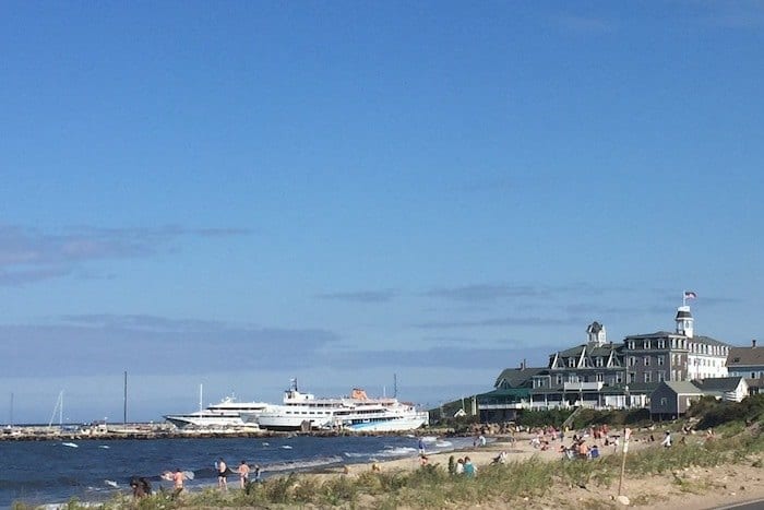 Block Island ferries in the harbor