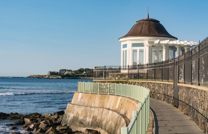 Cliff walk pathway in Newport RI