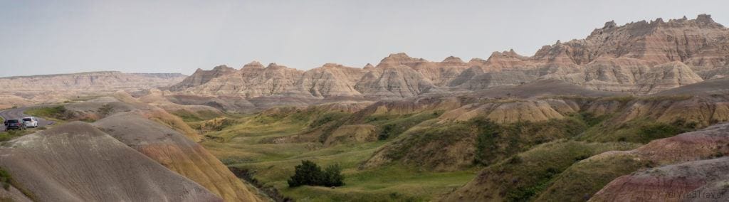 Badlands yellow mounds valley