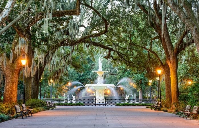 Savannah square and fountain