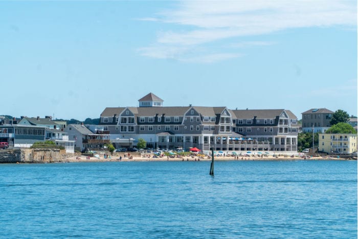 Beauport hotel from the water in Gloucester MA