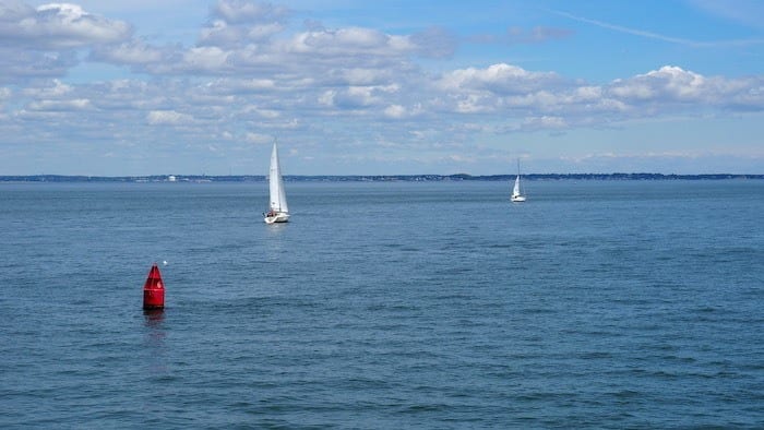 Sailboats on water near Boston Harbor Islands