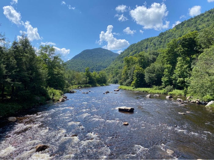 Ausable river and mountains