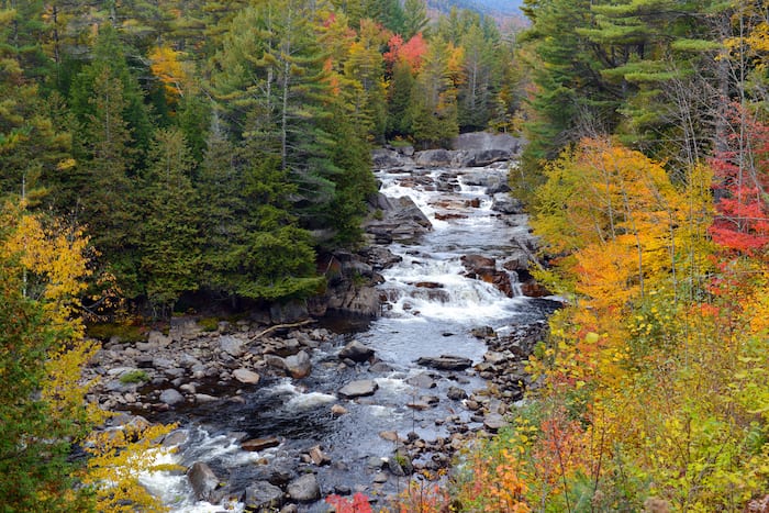 waterfall in the Adirondacks in the fall