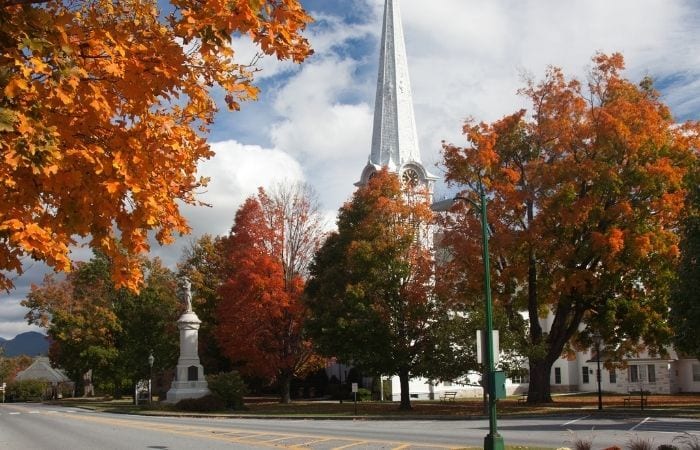 Manchester, Vermont in the fall