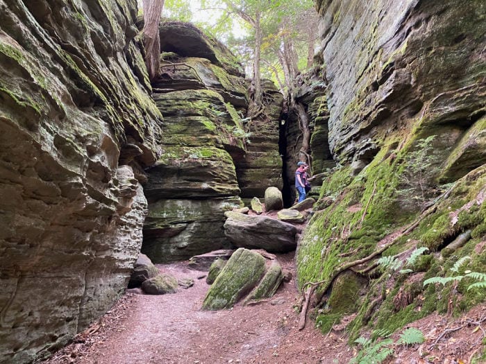 family exploring Panama Rocks