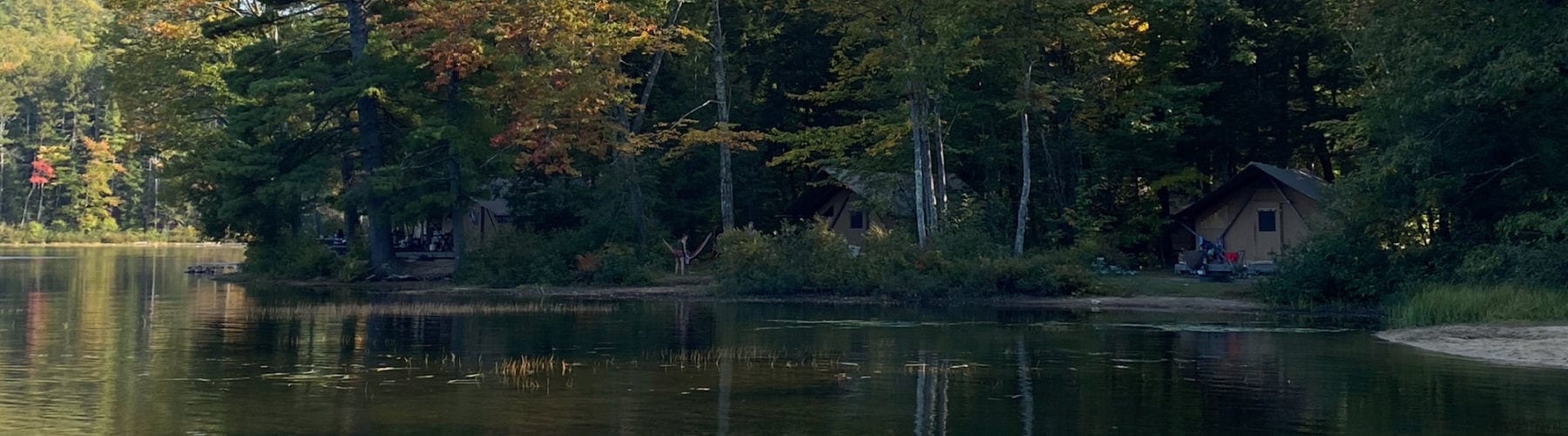 Huttopia white mountains tent on the lake