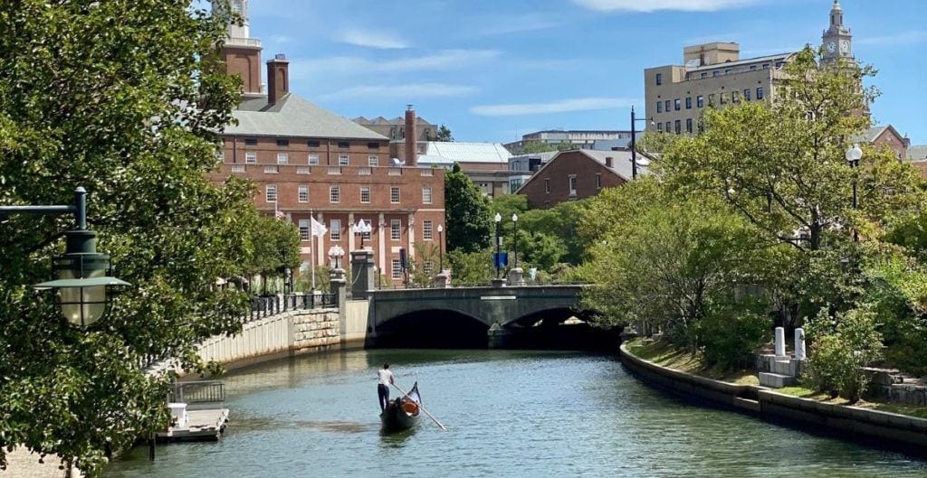 Gondola on river in Providence