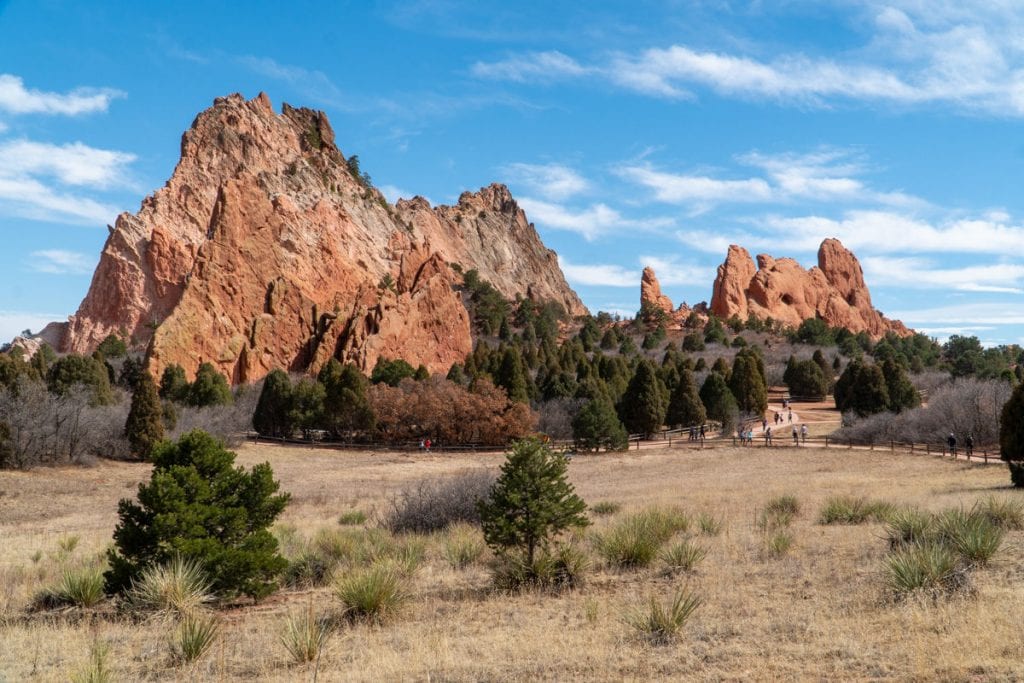 Garden of the Gods rock formations and path