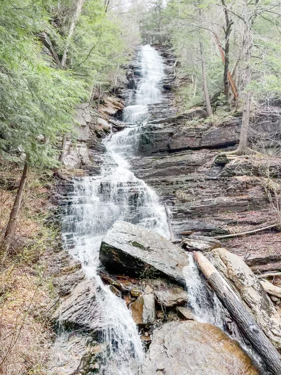 Lye Brook falls waterfall in Manchester Vermont