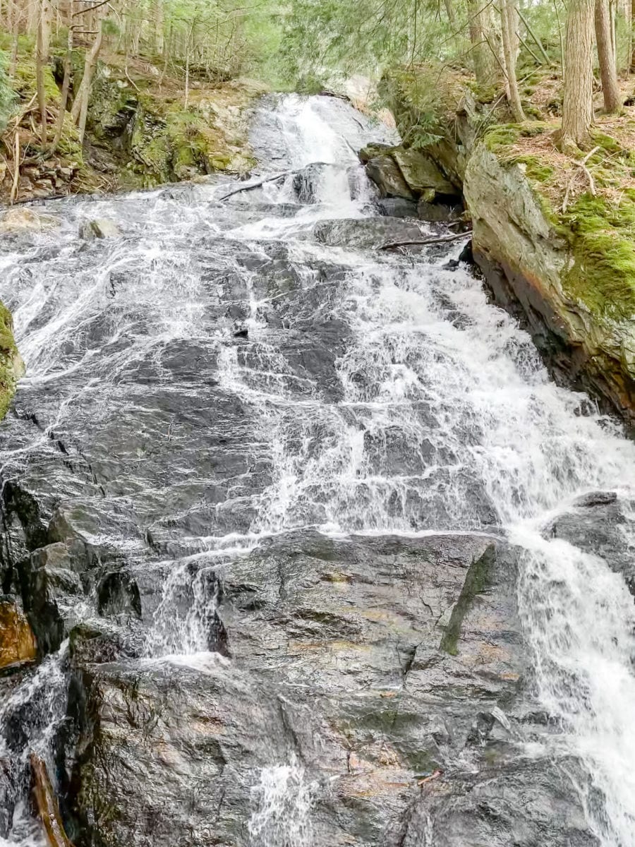 Thundering brook falls waterfall in Killington Vermont