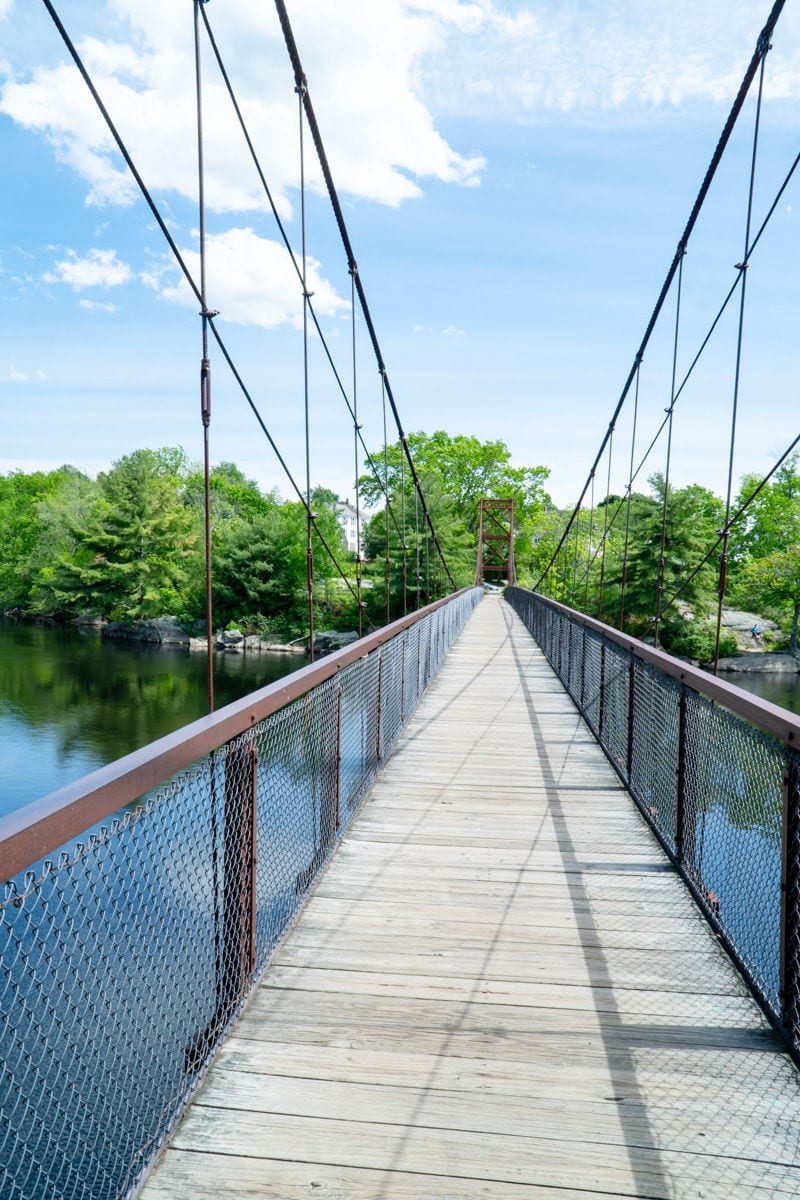 Androscoggin swinging pedestrian bridge