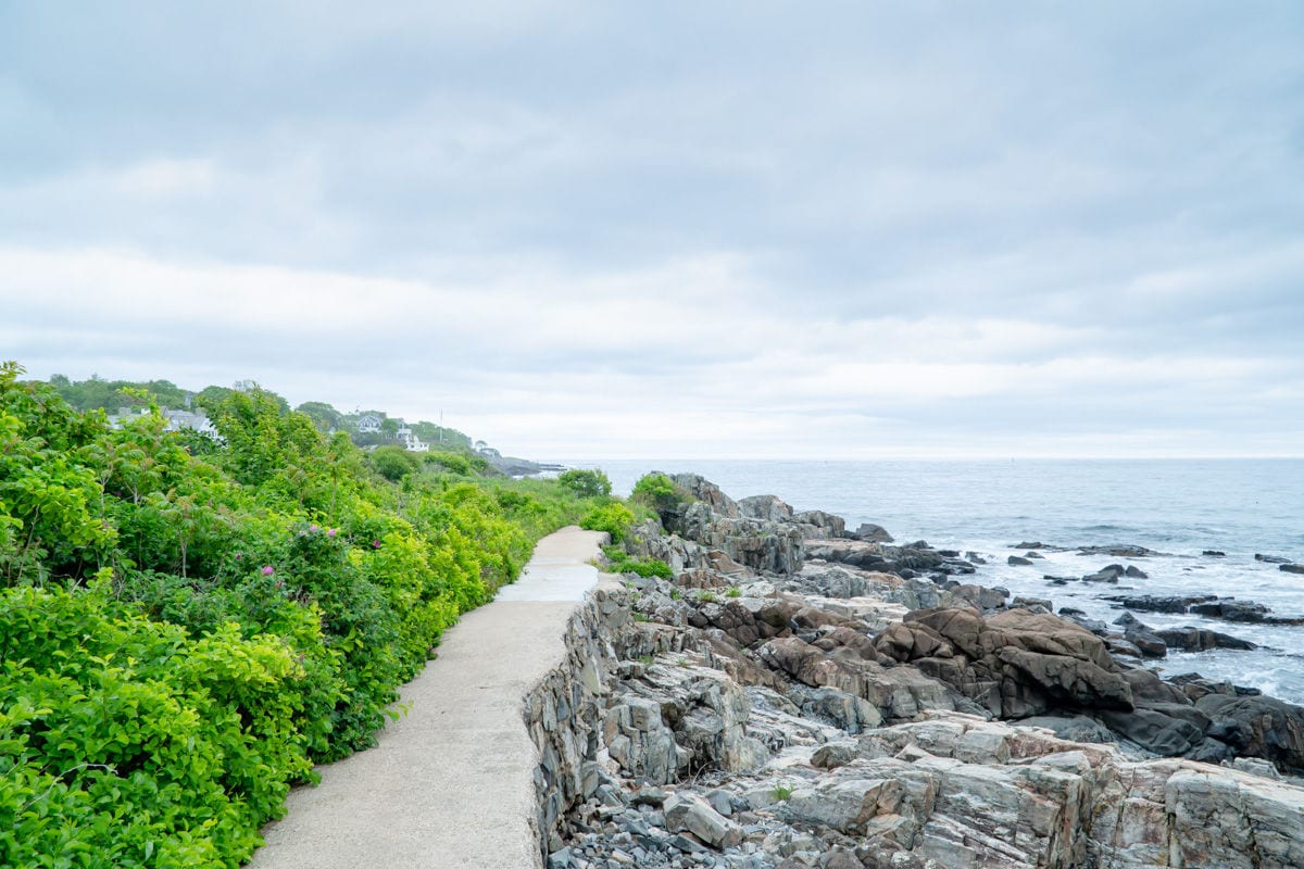 York Cliff Walk path along rocks