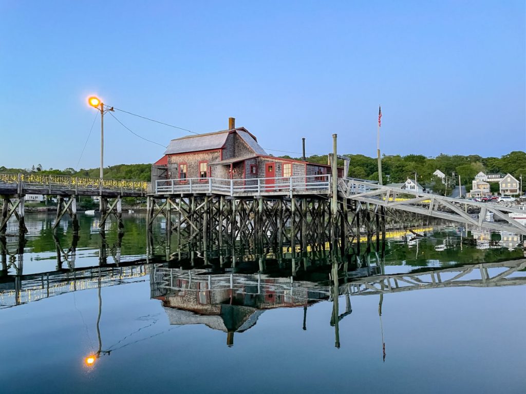 Pedestrian bridge in Boothbay Harbor