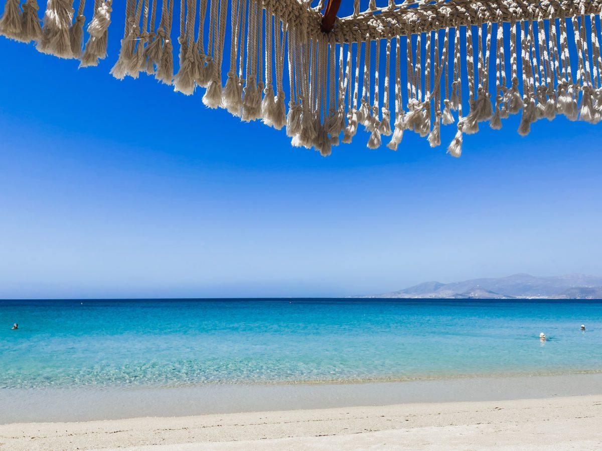 Agios Prokopios beach with Paros in the distance