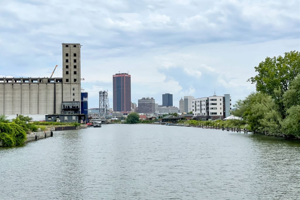 Buffalo skyline from the river