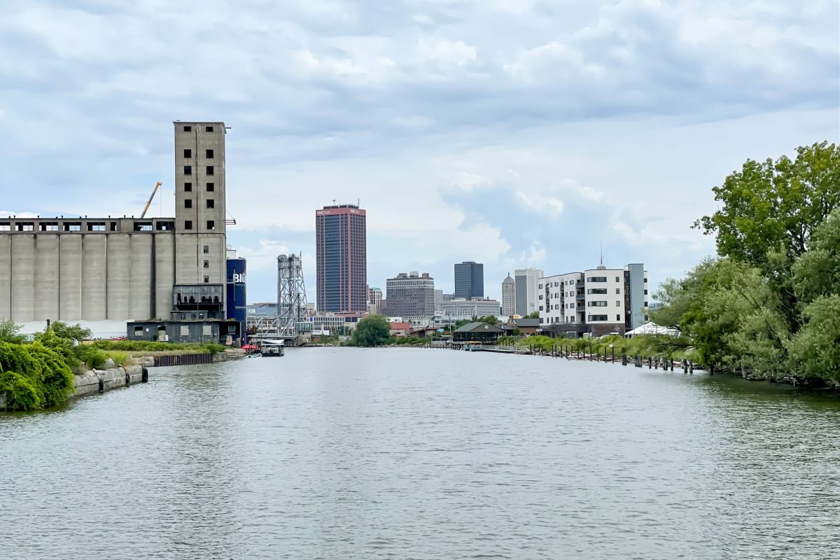 Buffalo skyline from the river