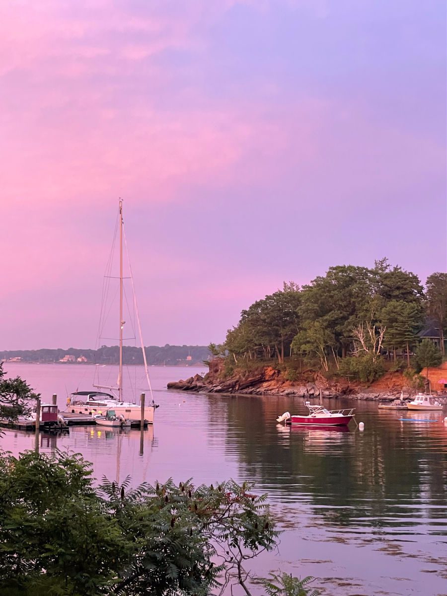 Diamond Cove marina at sunset