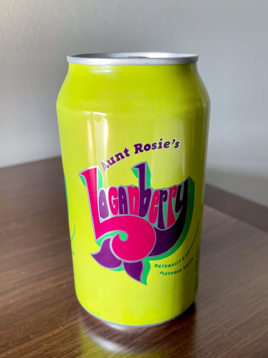 Aunt Rosie's Loganberry drink in a can