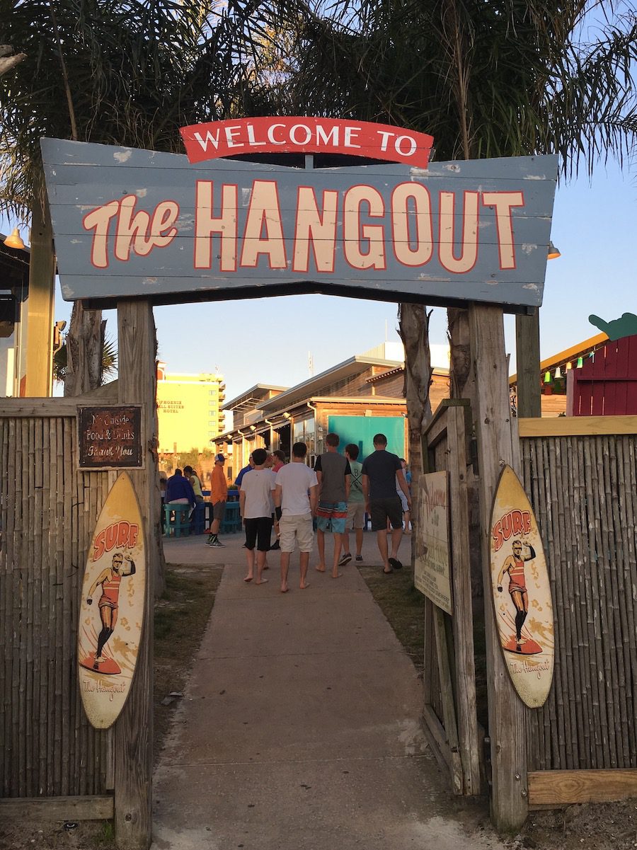 Welcome to the Hangout Gulf Shores entrance gate with sign