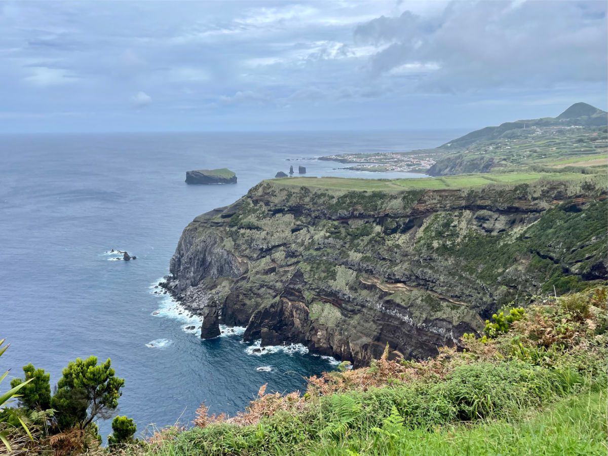 View from Ponta dos Mosteiros of water and sea stacks