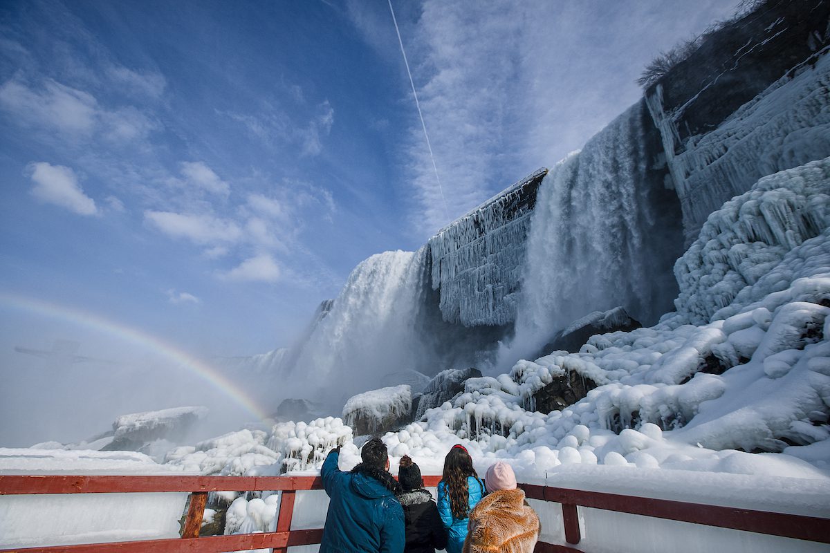 Frozen Niagara Falls in the winter