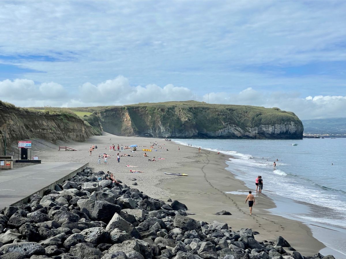 Santa Barbara surfing beach on Sao Miguel