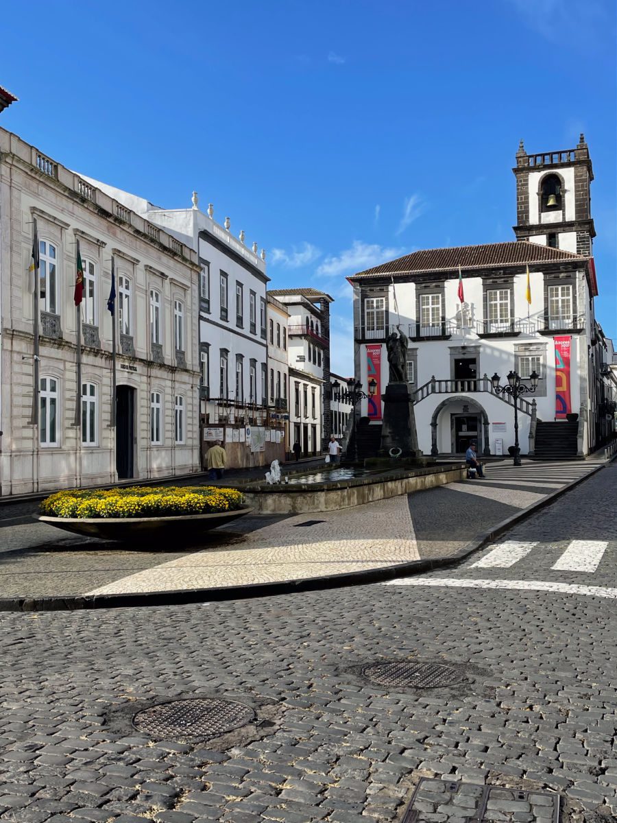 Church square in Ponta Delgada