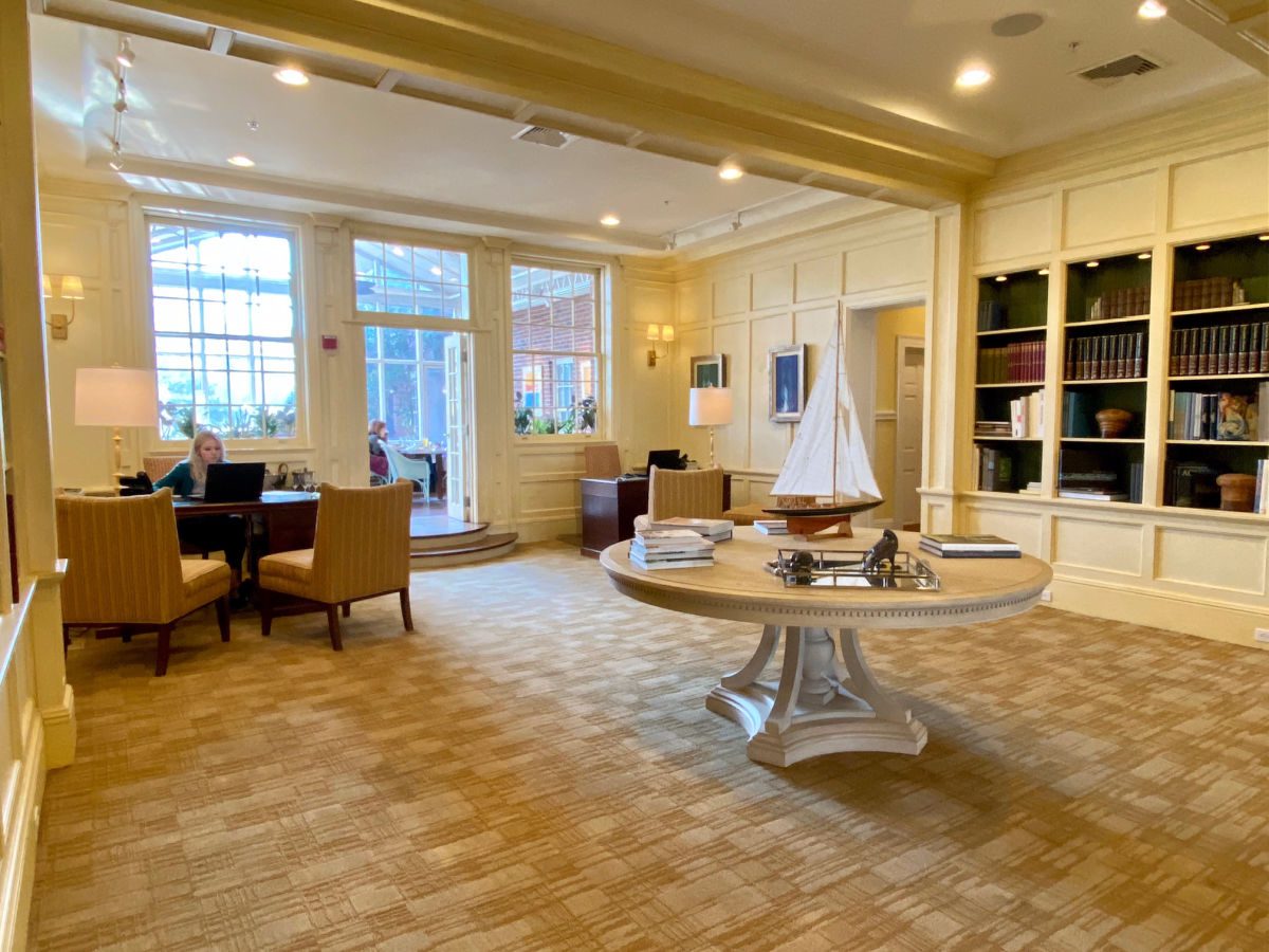 The lobby of the Vanderbilt Hotel in Newport