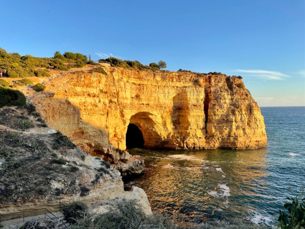 Golden cliffs and cave of the Algarve