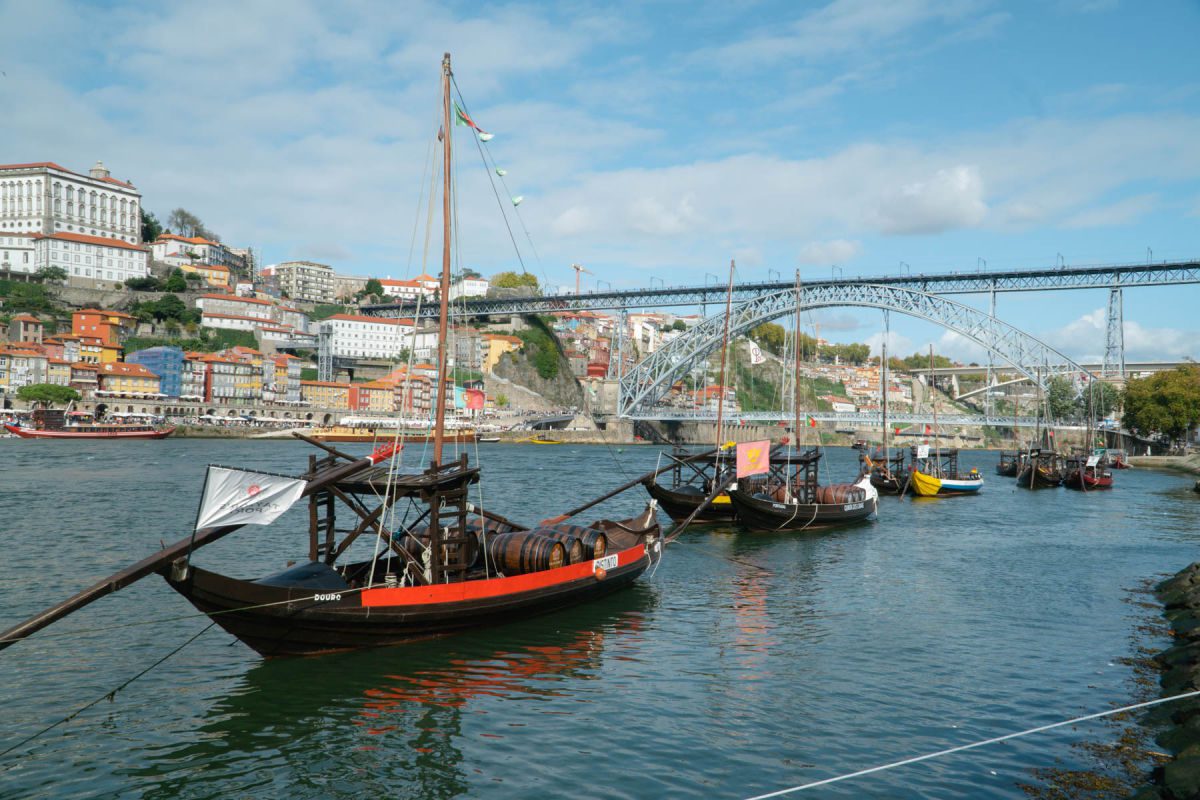 douro river in porto with boats