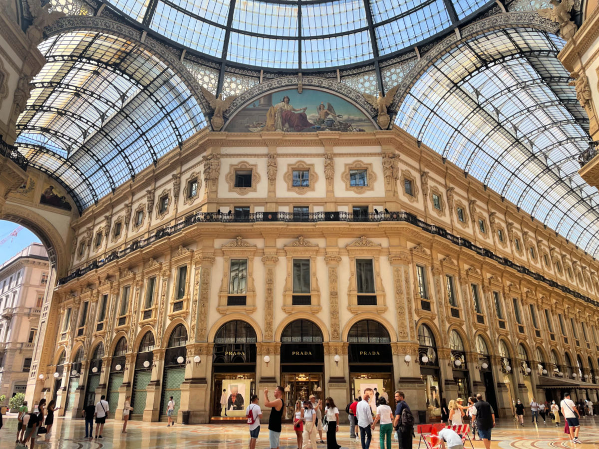 Glass roof and shops of the Galleria Vittorio Emanuele II in Milan