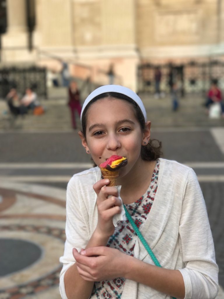 Girl eating Gelato in Budapest