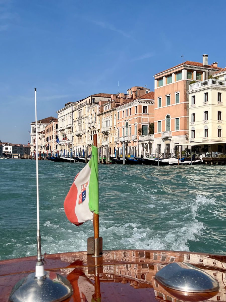 Private water taxi on the Grand Canal in Venice