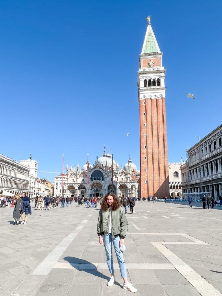 Girl in St. Mark's Square in Venice