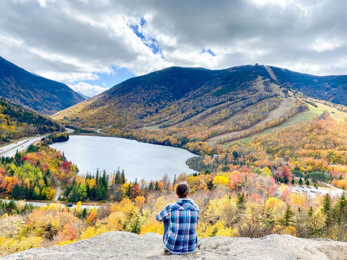 View from Artists Bluff in Franconia Notch in New Hampshire