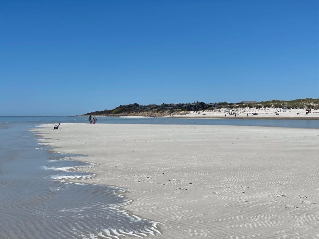 Sandbar on Mayflower Beach on Cape Cod