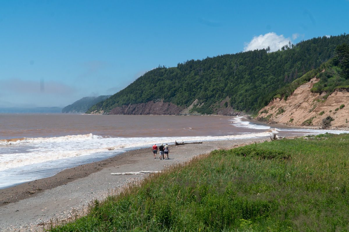 People walking on Long Beach in New Brunswick