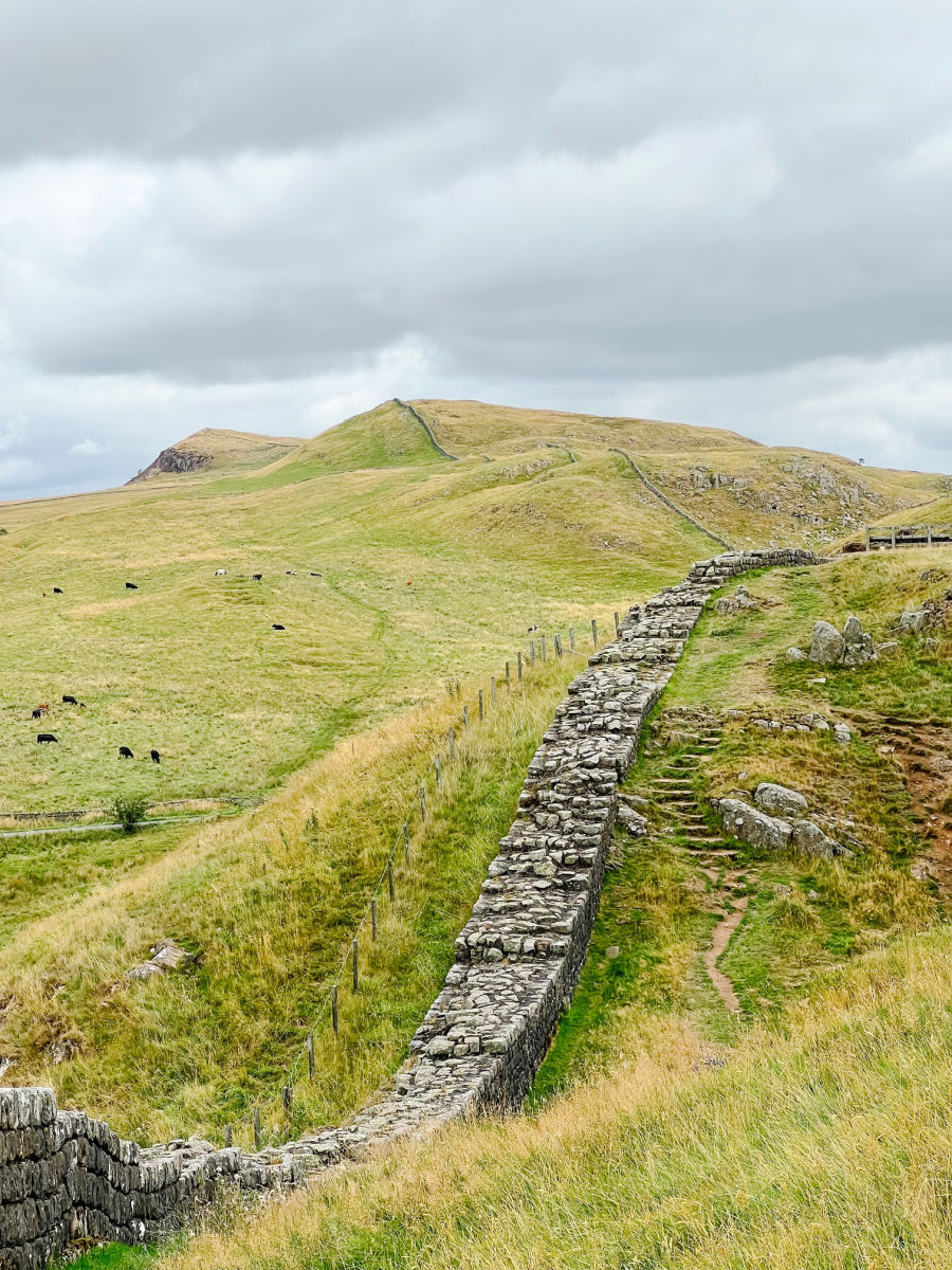 Rolling hills of Walltown Crags and Hadrian's Wall Path