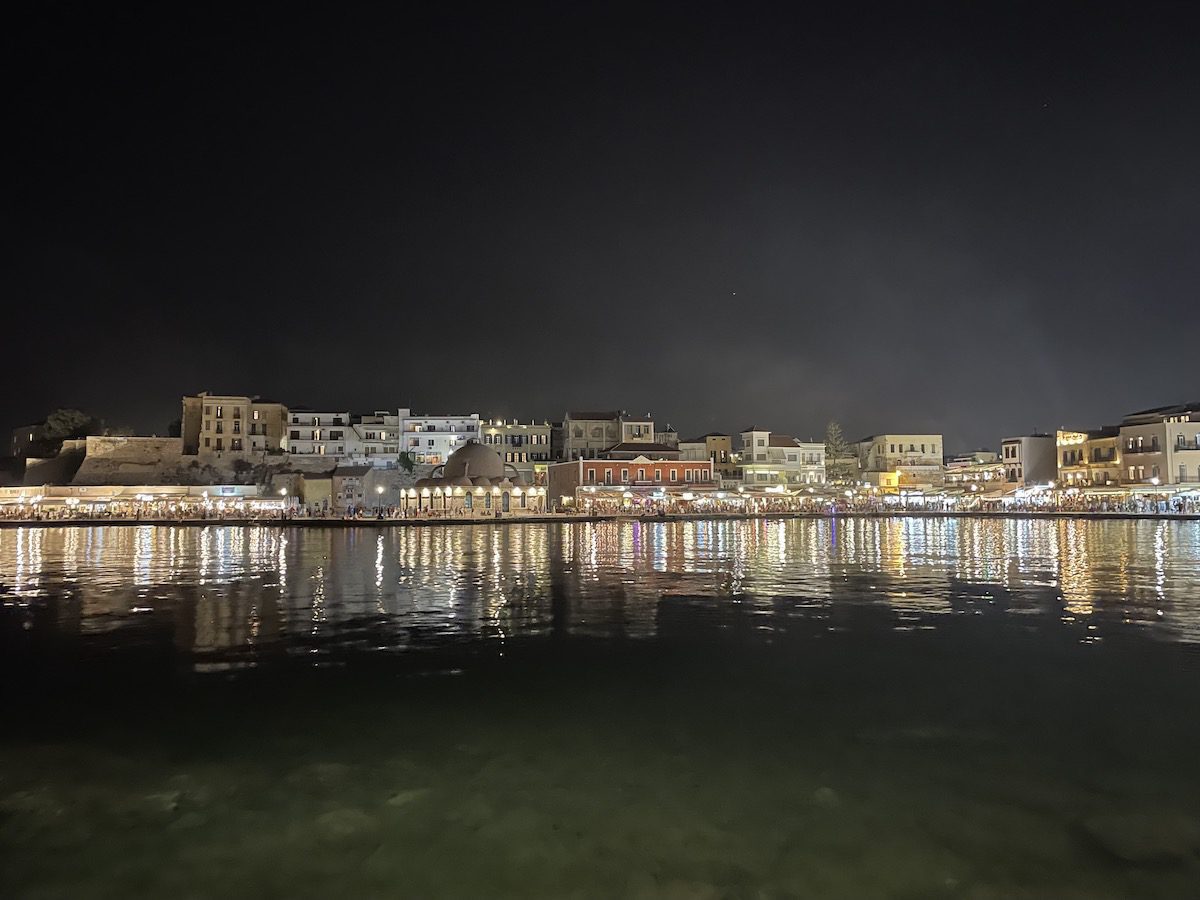 Chania Harbor at night