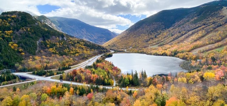 View of Echo lake from Artists Bluff in NH