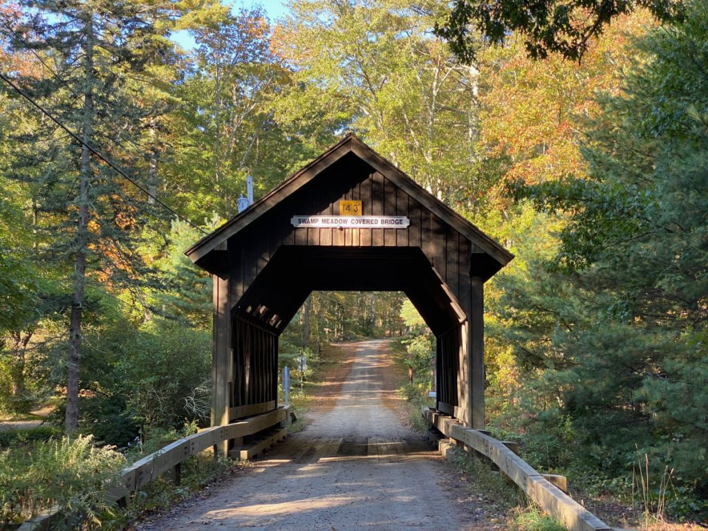 Swamp Meadow Covered Bridge in the fall