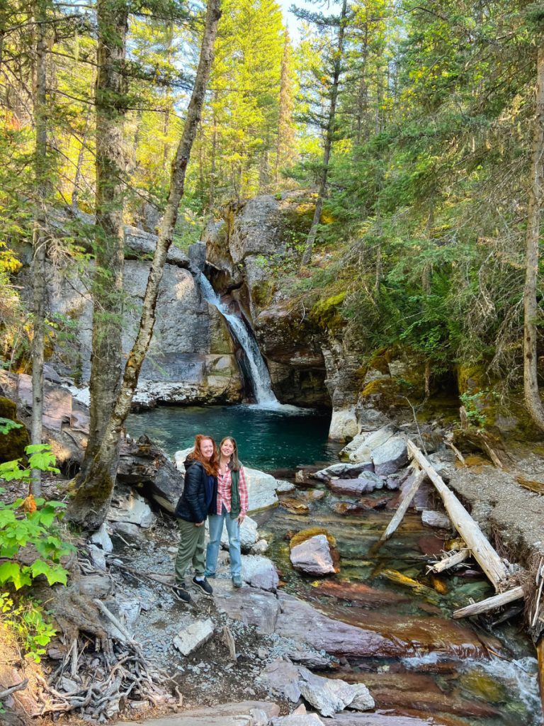Tamara and Keryn by a waterfall