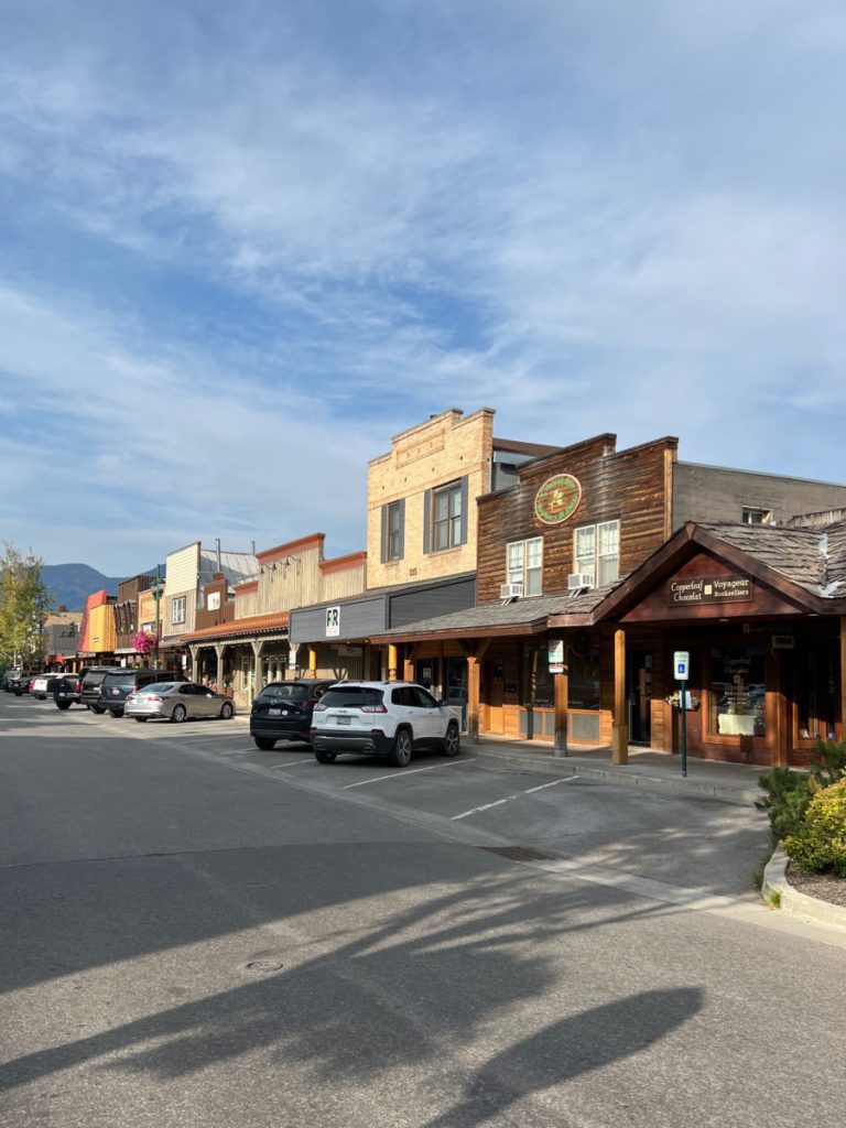 Shops and street in Whitefish
