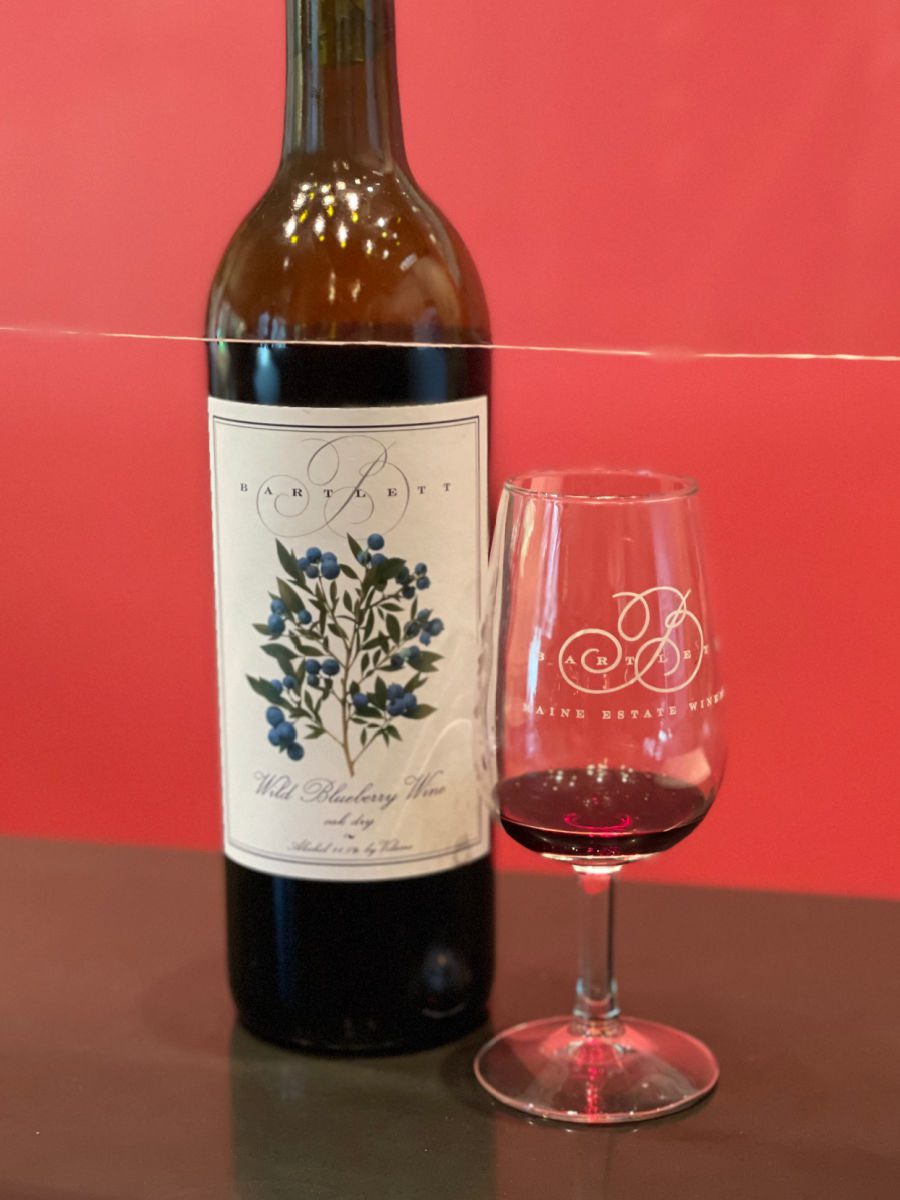 Bartlett wine and wine glass