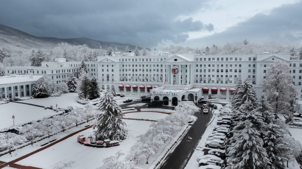 Greenbrier Resort in the show at Christmas time