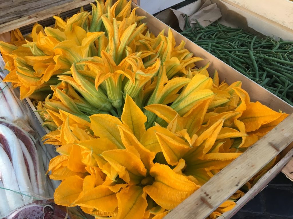 zucchini flowers at the market