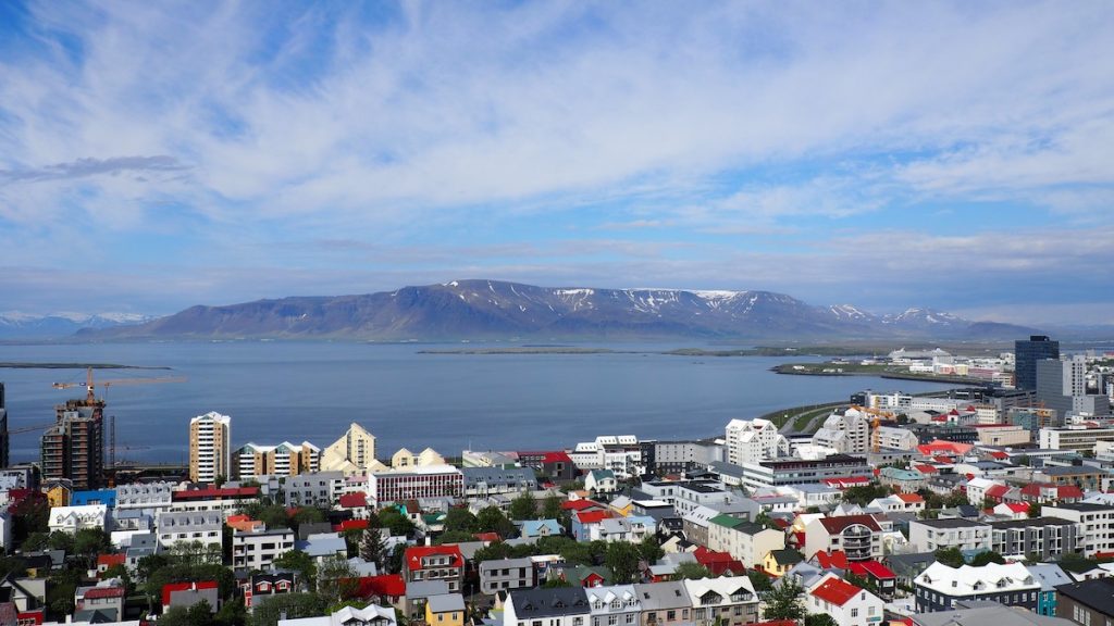 View of Reykjavik from the top of Hallgrimskirkja