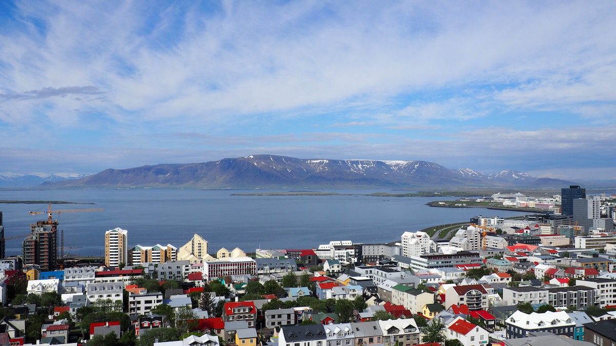 View of Reykjavik from the top of Hallgrimskirkja