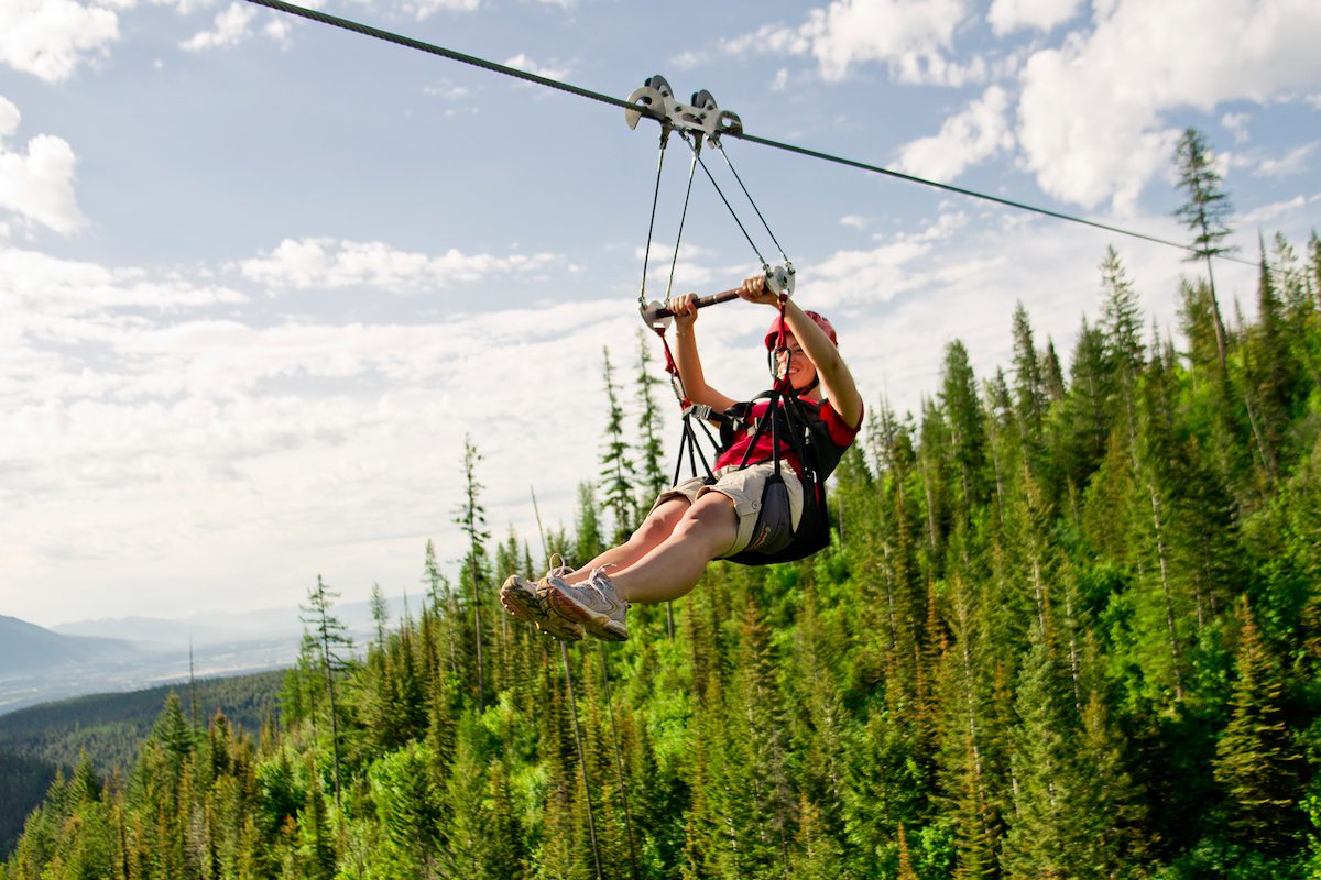 Woman on zip line image courtesy of GCT